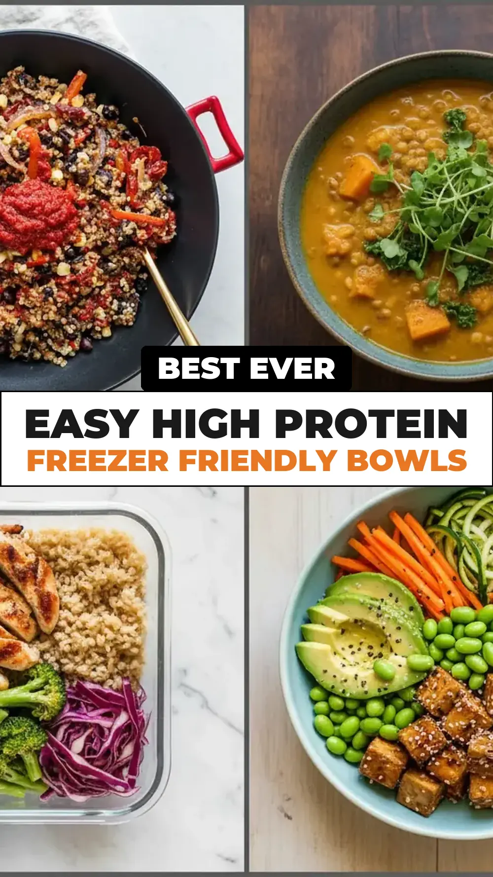 Save Easy High Protein Freezer Friendly Bowls to Pinterest