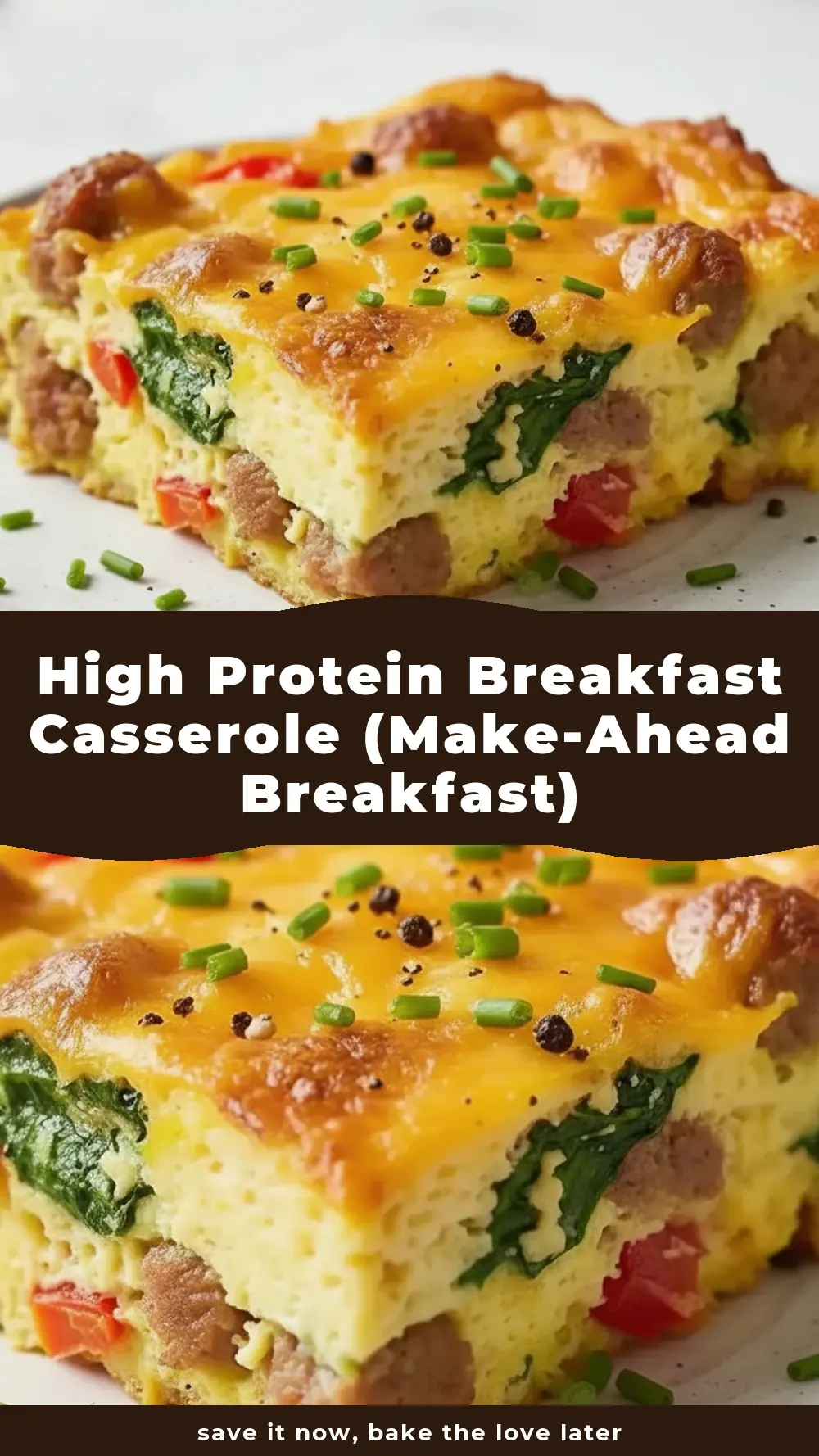 Save High Protein Breakfast Casserole (Make-Ahead Breakfast) to Pinterest