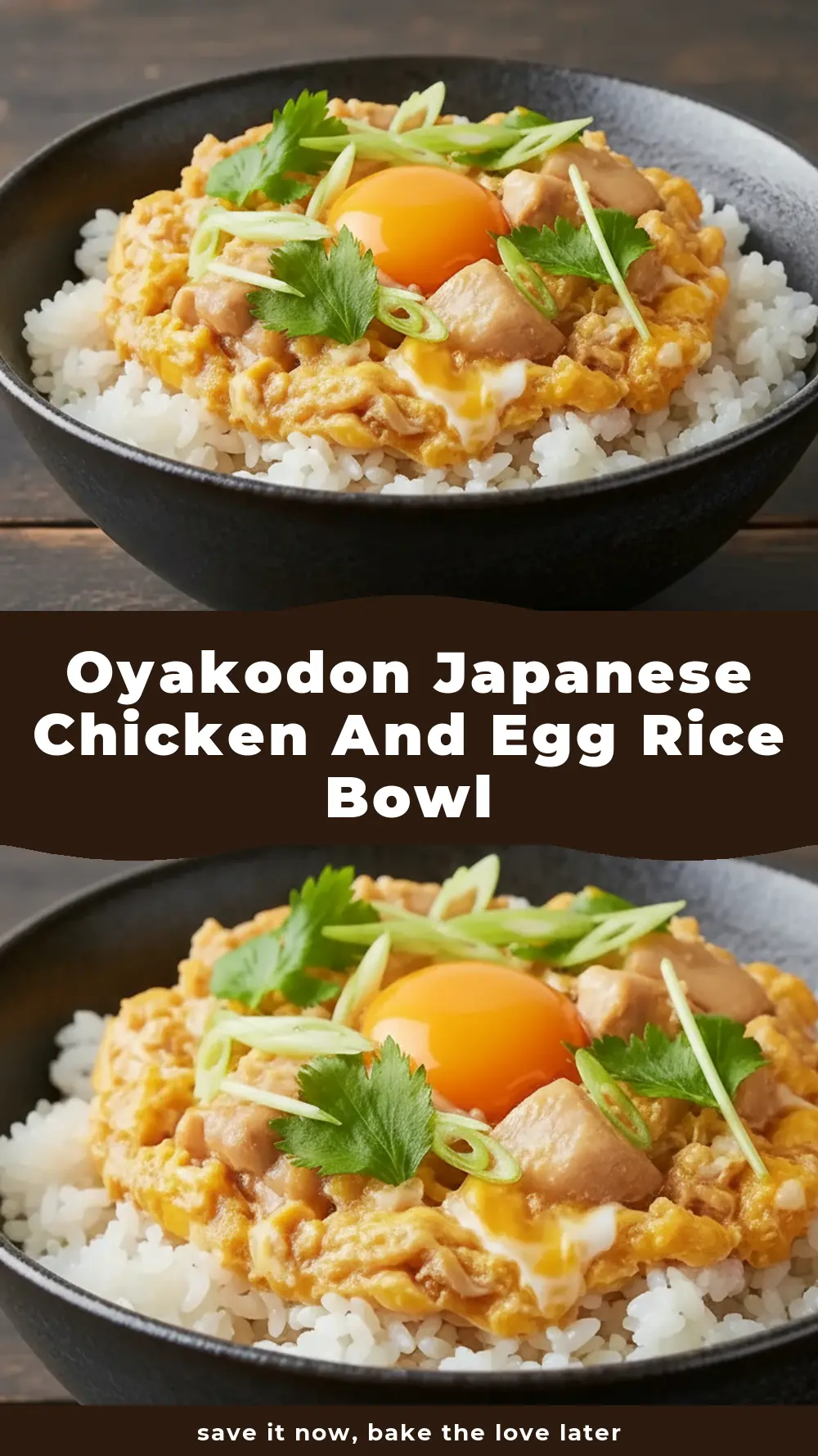 Save Oyakodon Japanese Chicken and Egg Rice Bowl Recipe to Pinterest