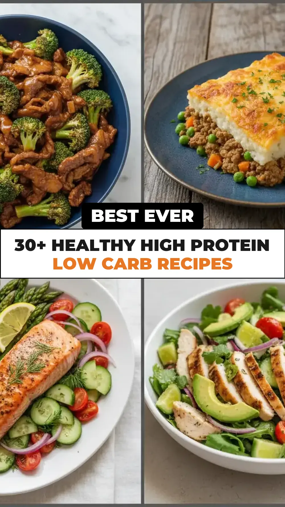 Save 30+ Healthy High Protein Low Carb Recipes to Pinterest