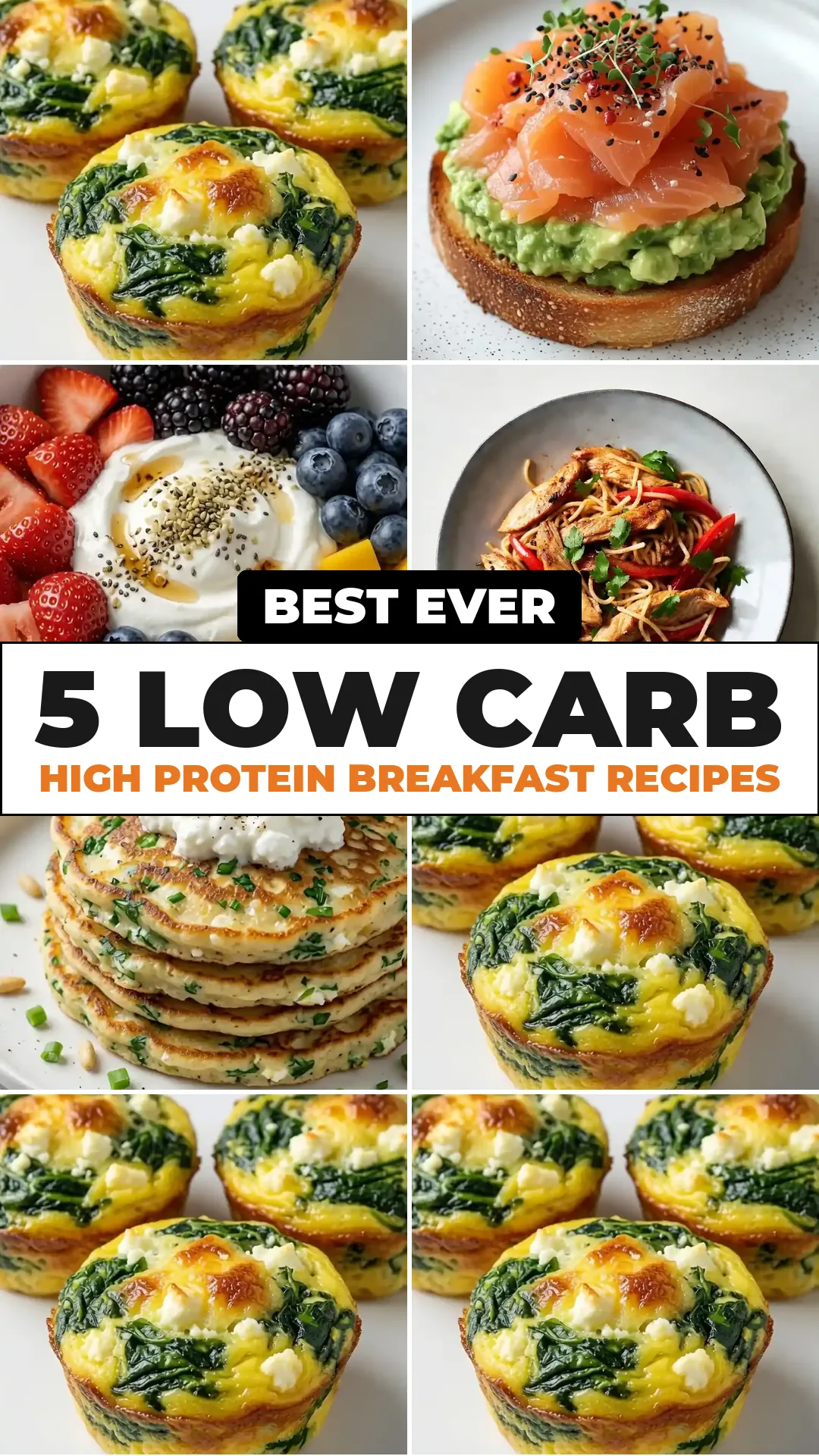 Save 5 Low Carb High Protein breakfast Recipes to Pinterest