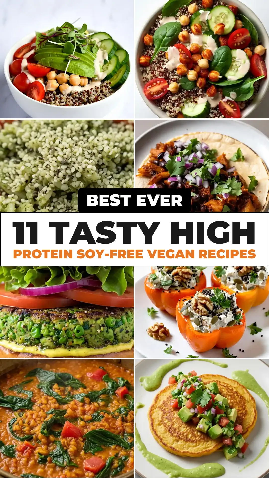 Save 11 Tasty High Protein Soy-Free Vegan Recipes to Pinterest