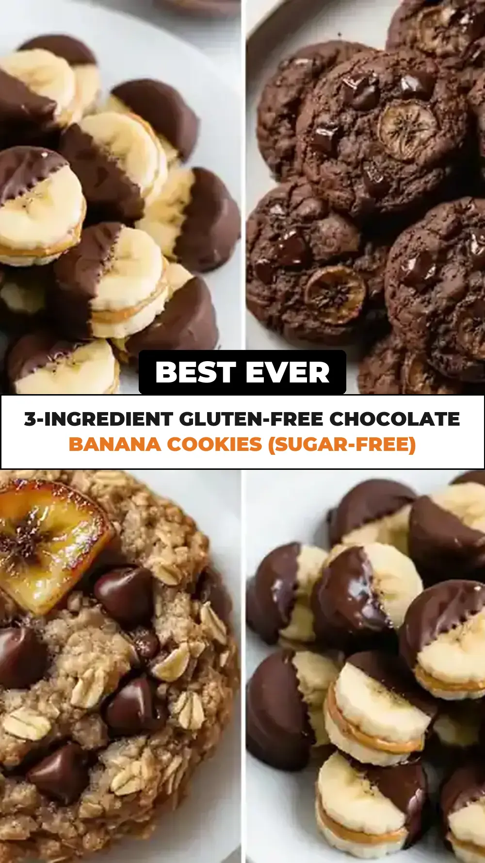 Save 3-Ingredient Gluten-Free Chocolate Banana Cookies (Sugar-Free) to Pinterest