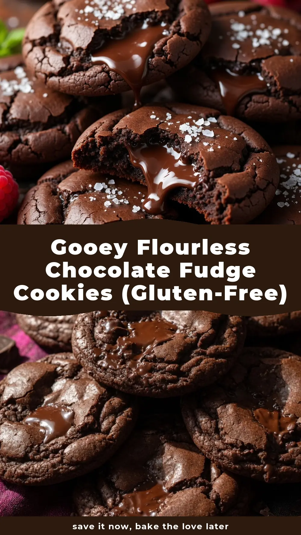 Save Gooey Flourless Chocolate Fudge Cookies (Gluten-Free) to Pinterest