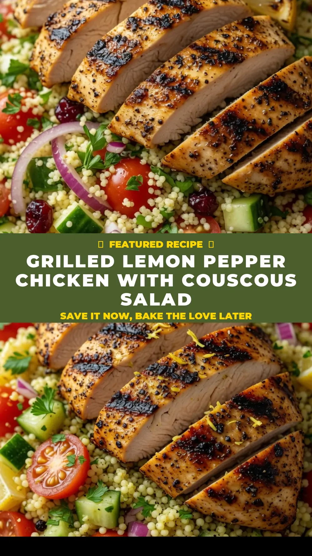 Save Grilled Lemon Pepper Chicken with Couscous Salad to Pinterest