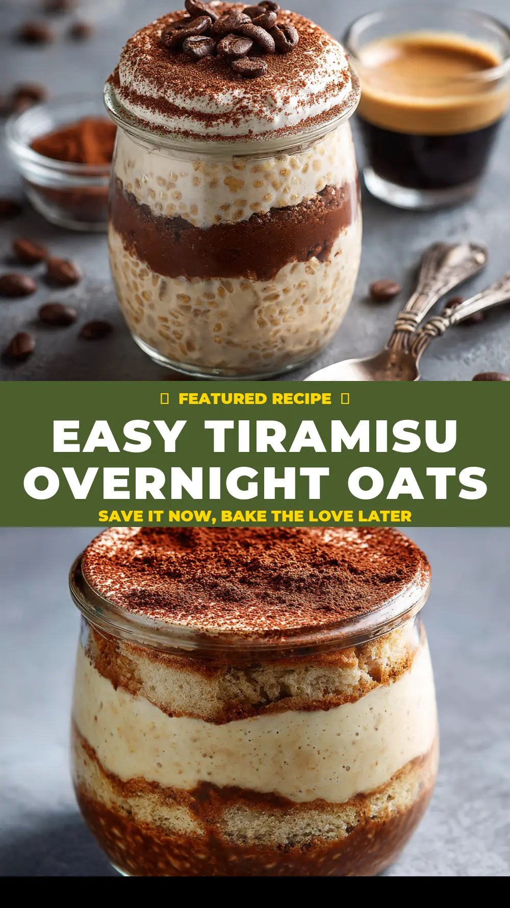 Save Easy Tiramisu Overnight Oats to Pinterest
