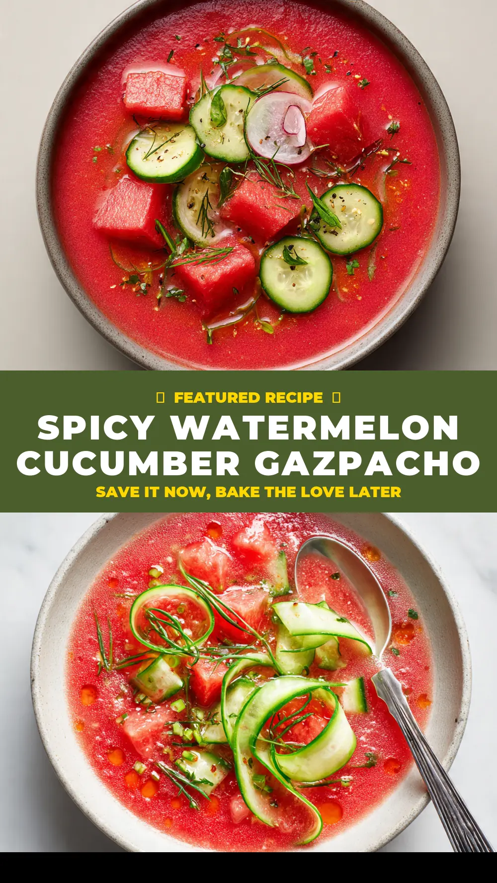 Save Spicy Watermelon Cucumber Gazpacho to Pinterest