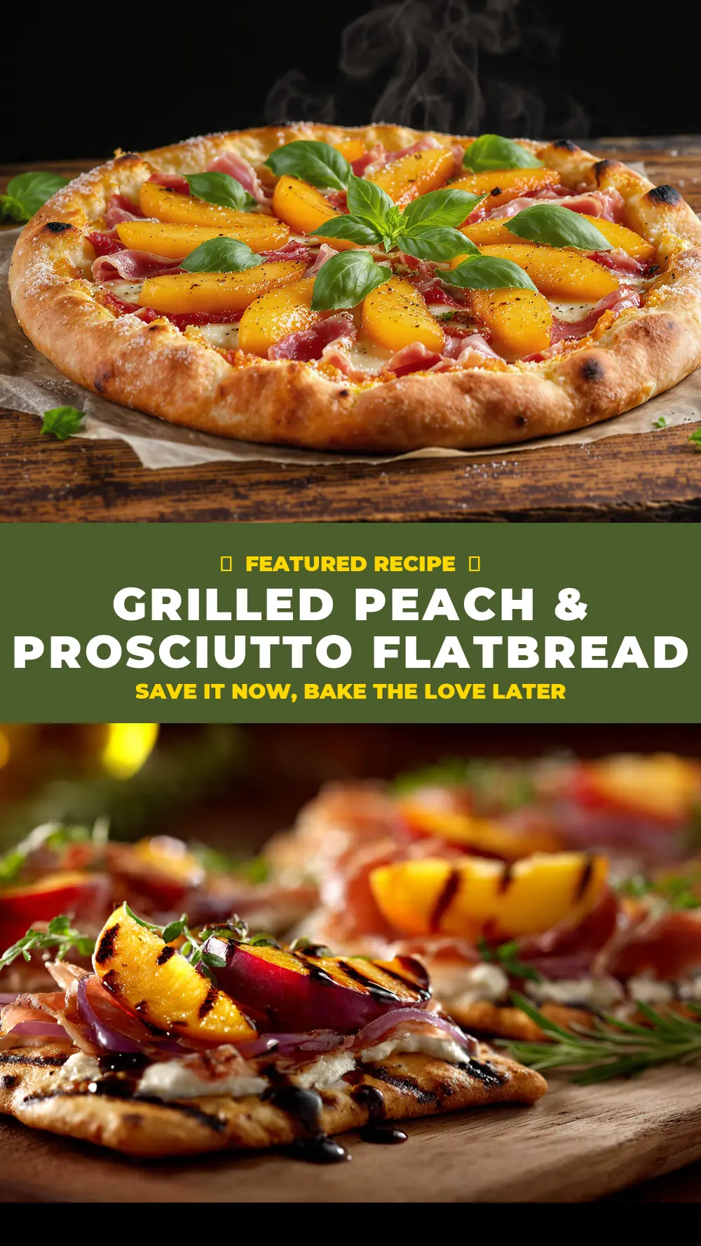 Save Grilled Peach & Prosciutto Flatbread to Pinterest