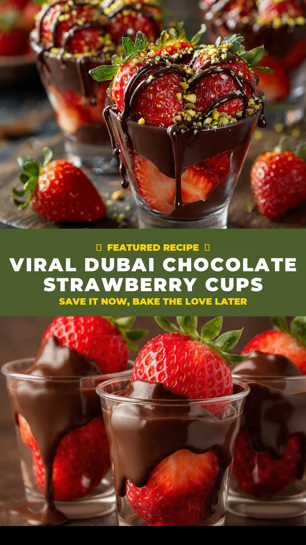 Save Viral Dubai Chocolate Strawberry Cups to Pinterest