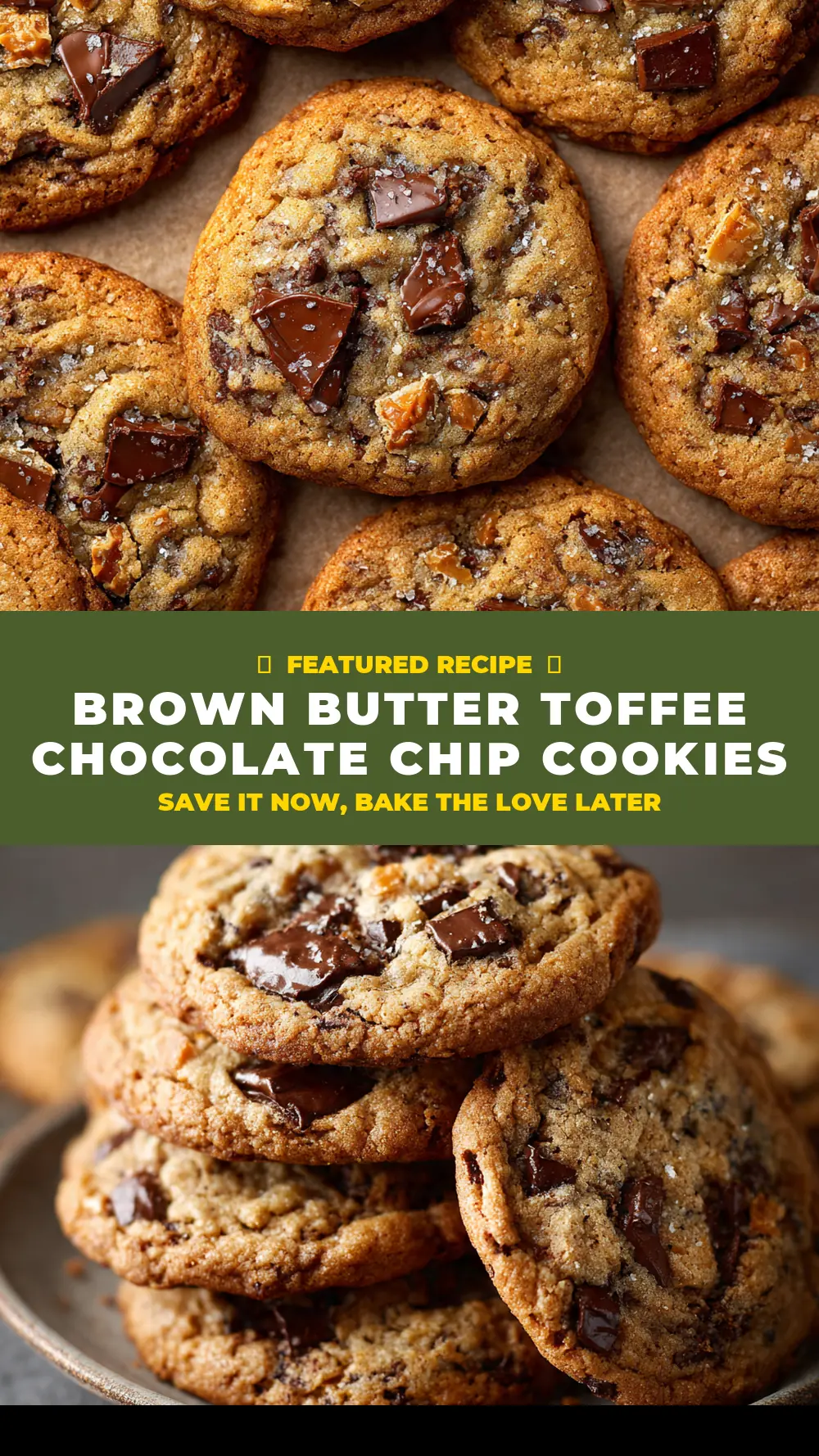Save Brown Butter Toffee Chocolate Chip Cookies to Pinterest