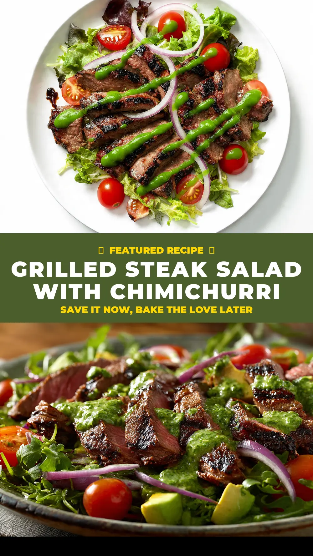 Save Grilled Steak Salad with Chimichurri to Pinterest
