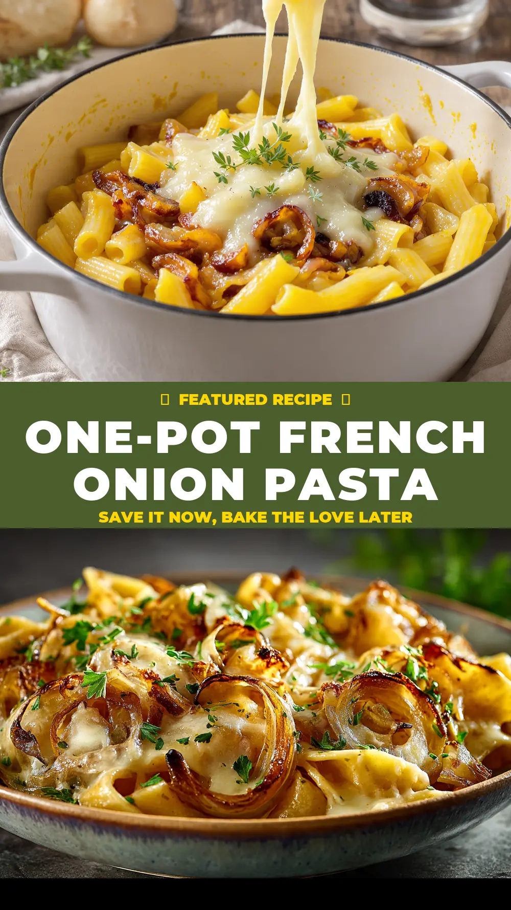 Save One-Pot French Onion Pasta to Pinterest