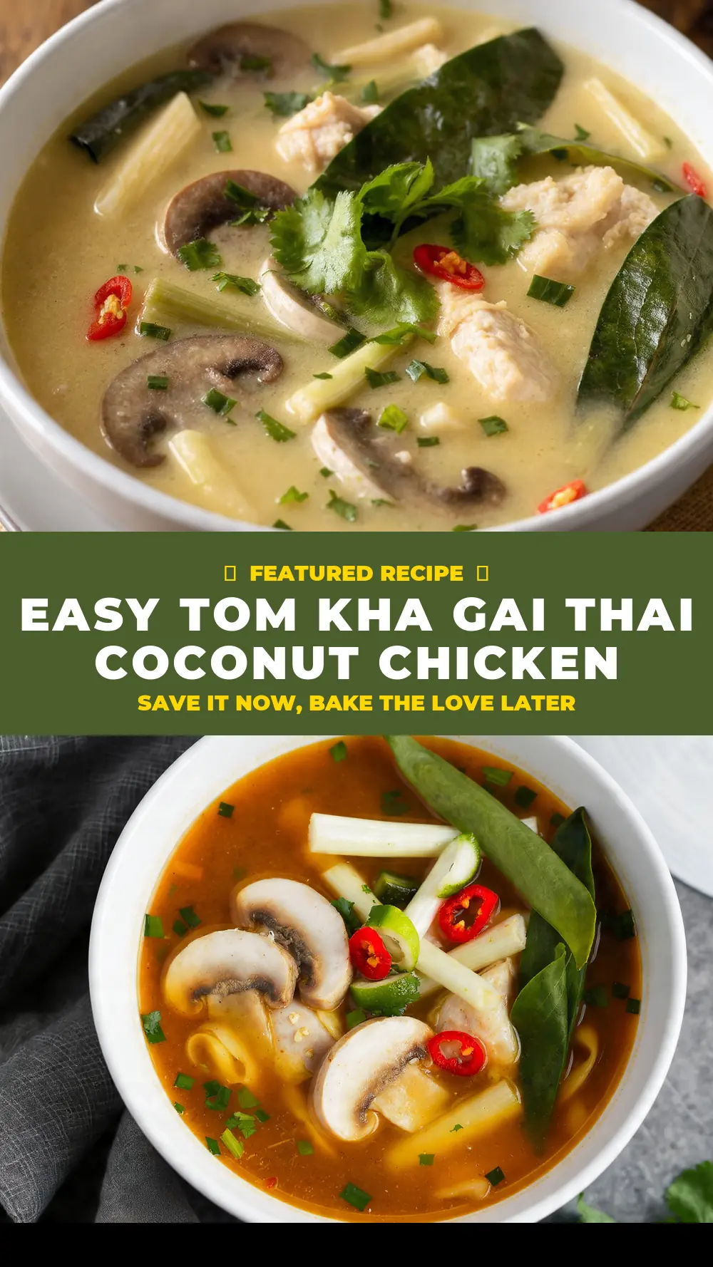 Save Easy Tom Kha Gai Thai Coconut Chicken Soup to Pinterest