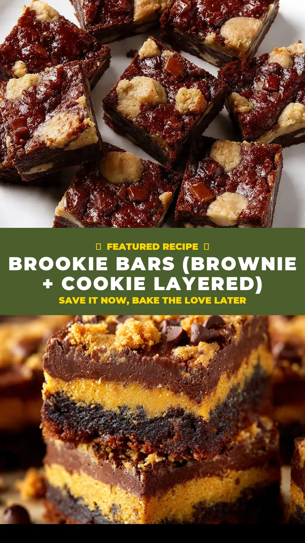 Save Brookie Bars (Brownie + Cookie Layered) to Pinterest