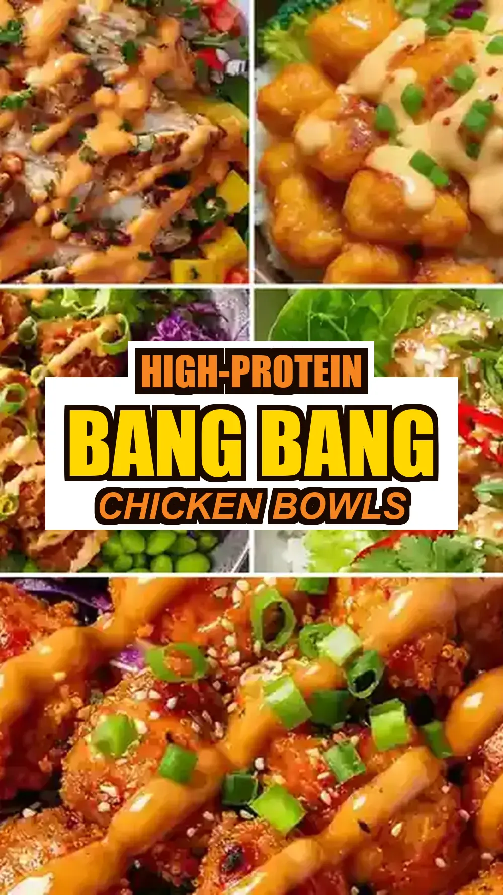 Save High-Protein Bang Bang Chicken Bowls to Pinterest