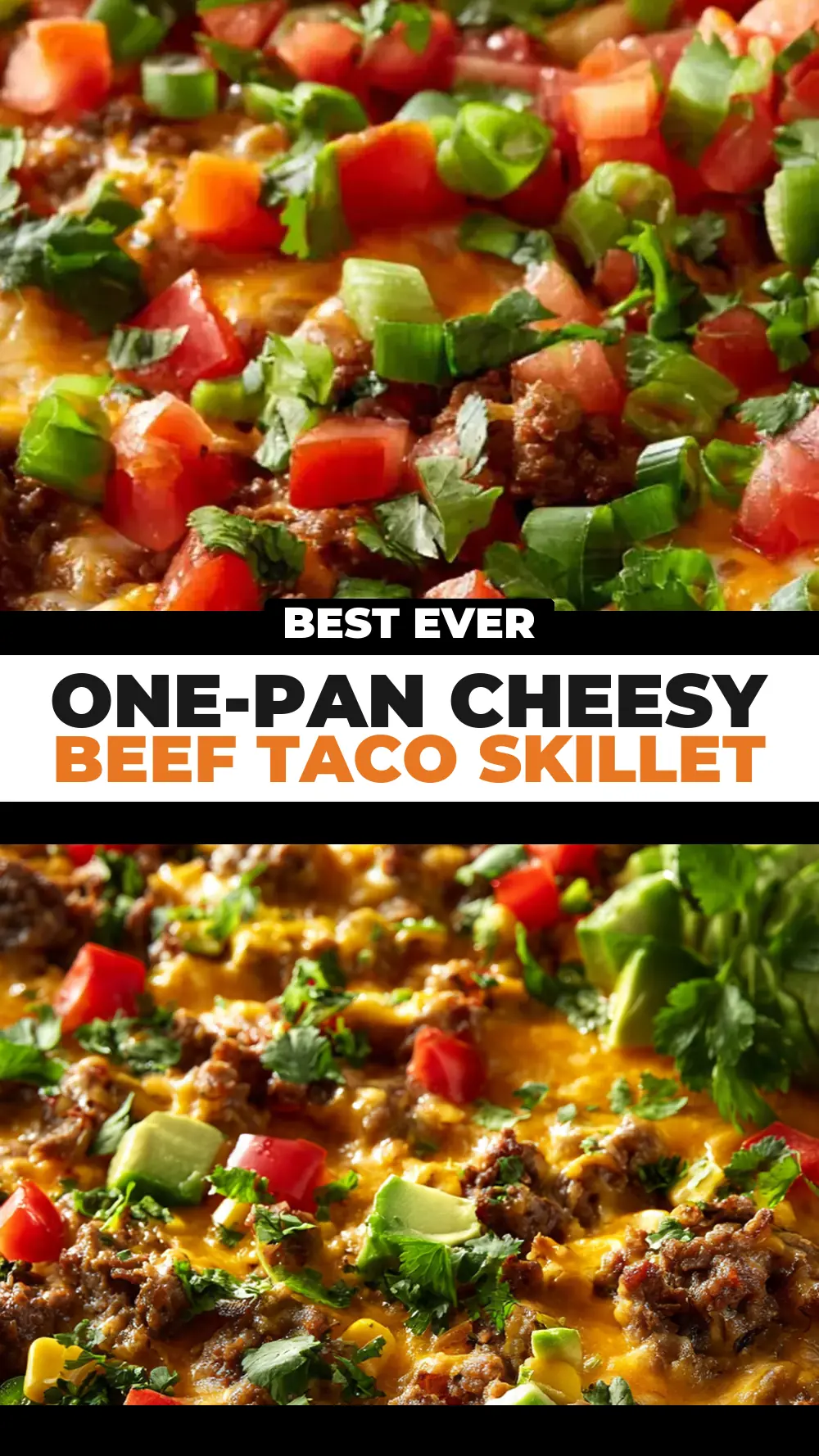 Save One-Pan Cheesy Beef Taco Skillet to Pinterest
