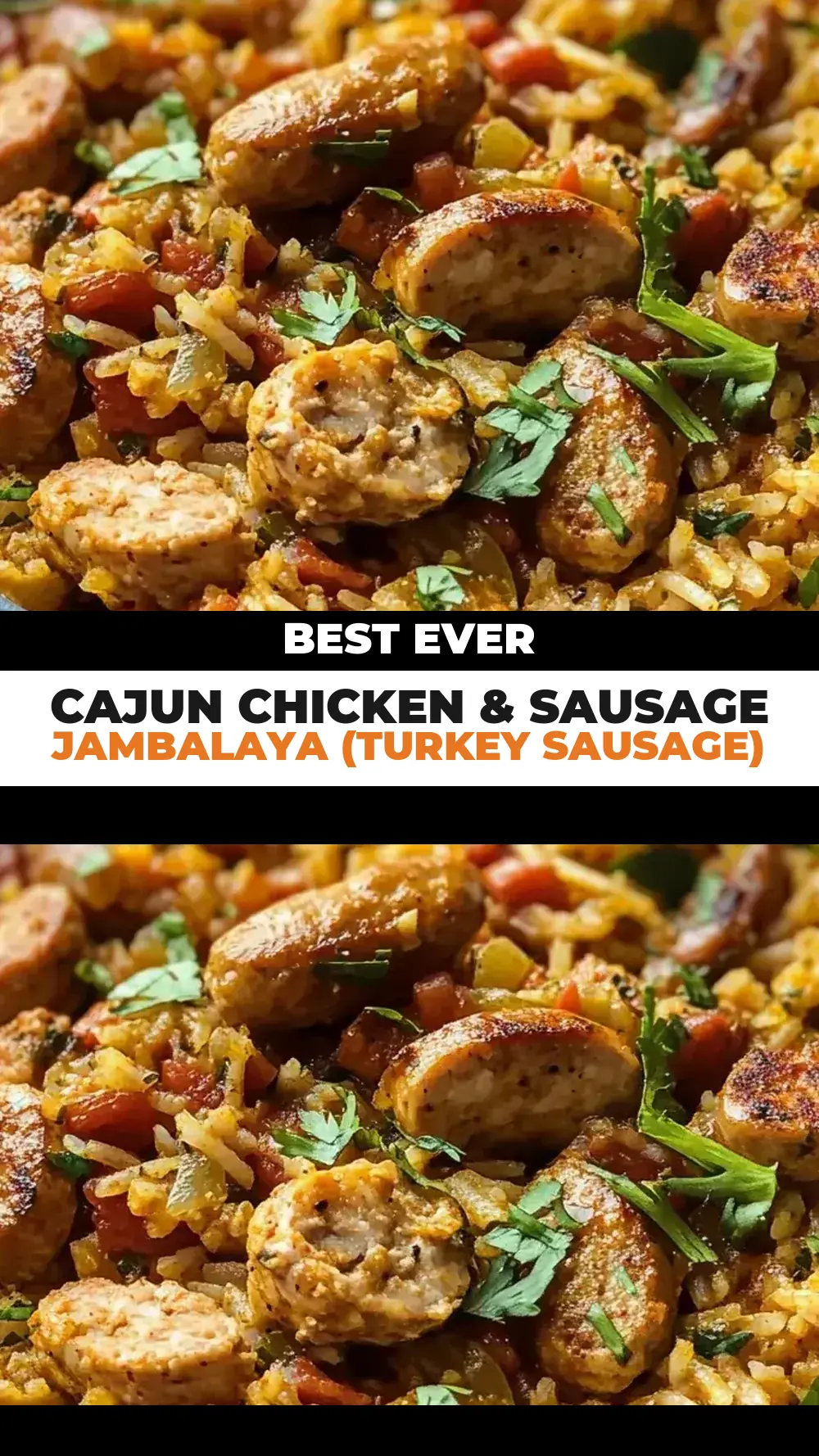 Save Cajun Chicken & Sausage Jambalaya (Turkey Sausage) to Pinterest