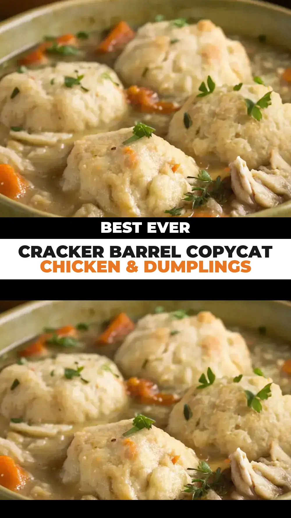 Save Cracker Barrel Copycat Chicken & Dumplings to Pinterest