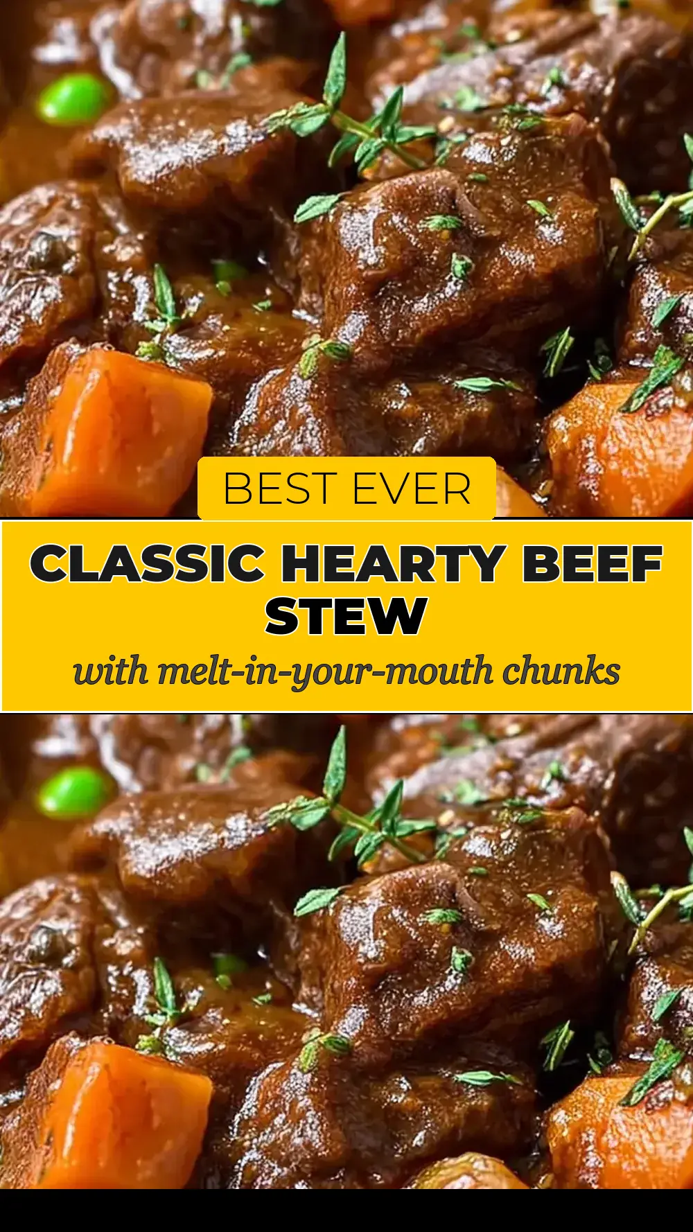 Save Classic Hearty Beef Stew with Melt-in-Your-Mouth Chunks to Pinterest