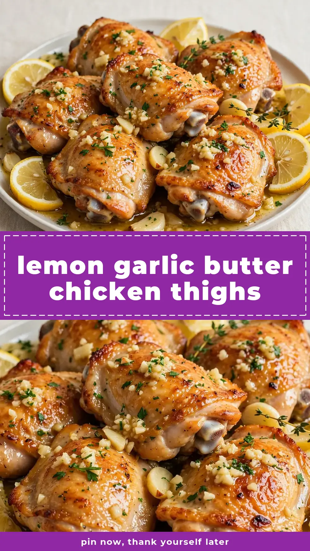 Save Lemon Garlic Butter Chicken Thighs to Pinterest