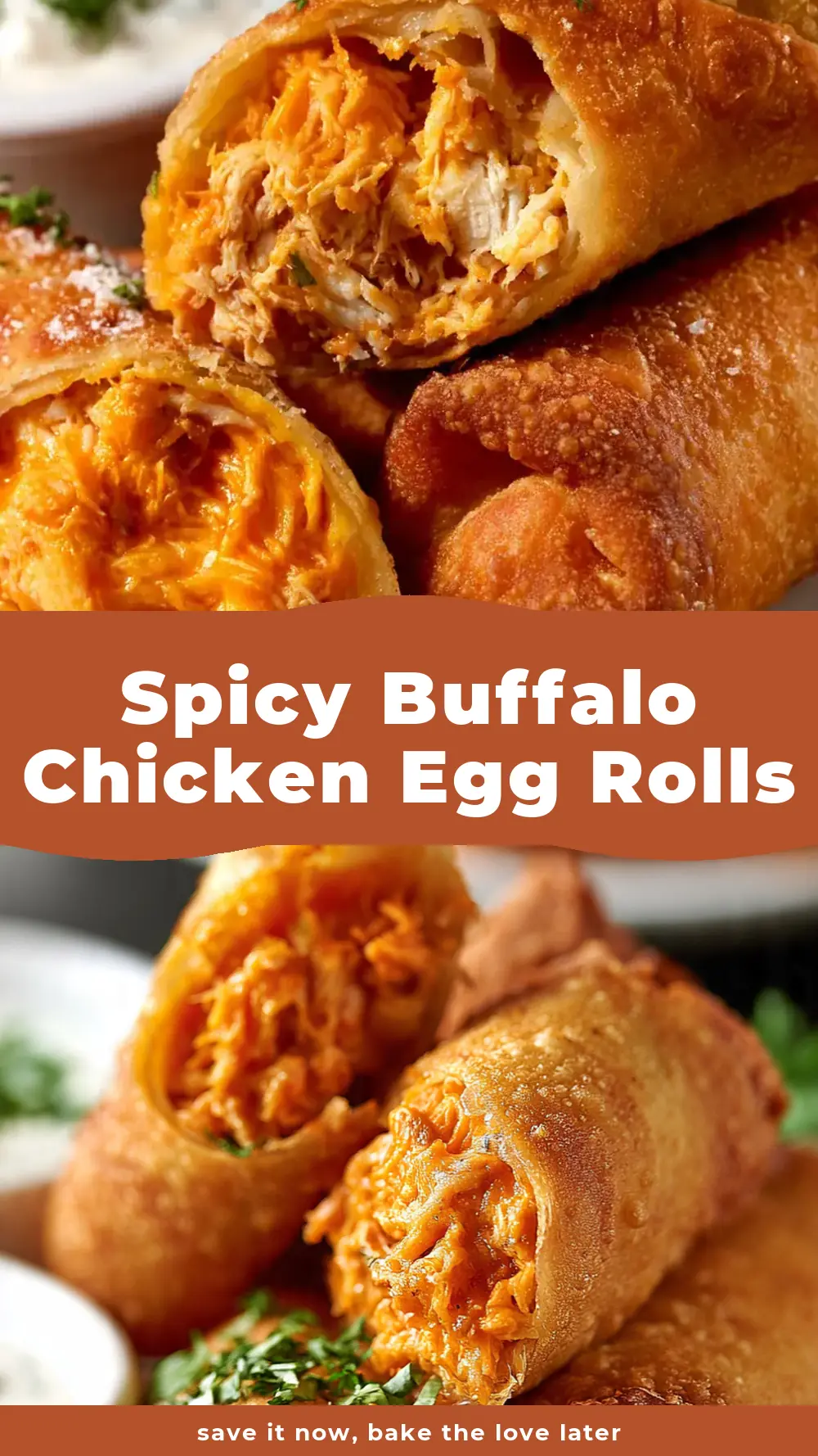 Save Spicy Buffalo Chicken Egg Rolls to Pinterest