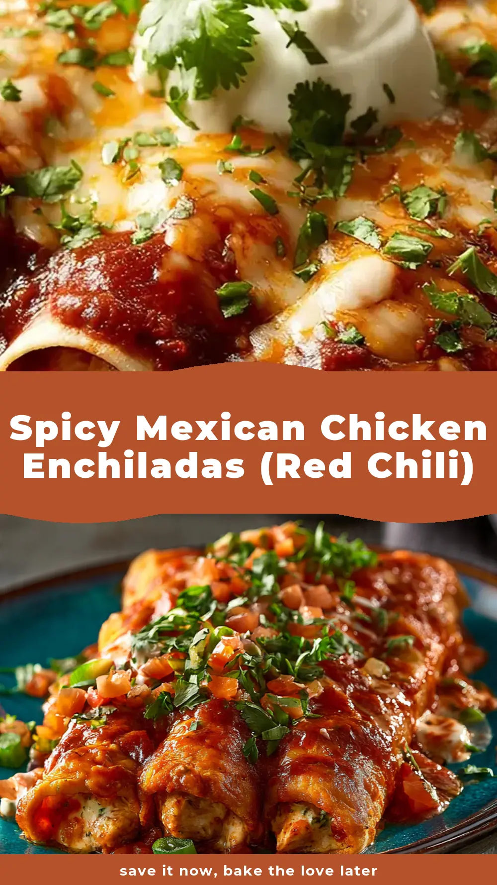 Save Spicy Mexican Chicken Enchiladas (Red Chili) to Pinterest