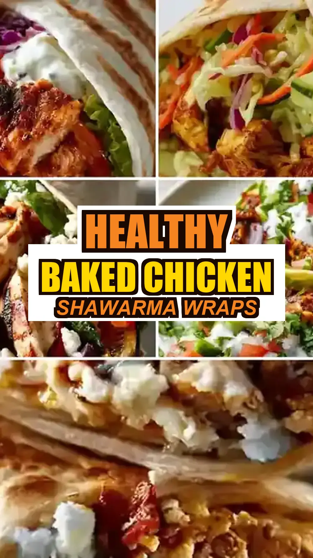 Save Healthy Baked Chicken Shawarma Wraps to Pinterest