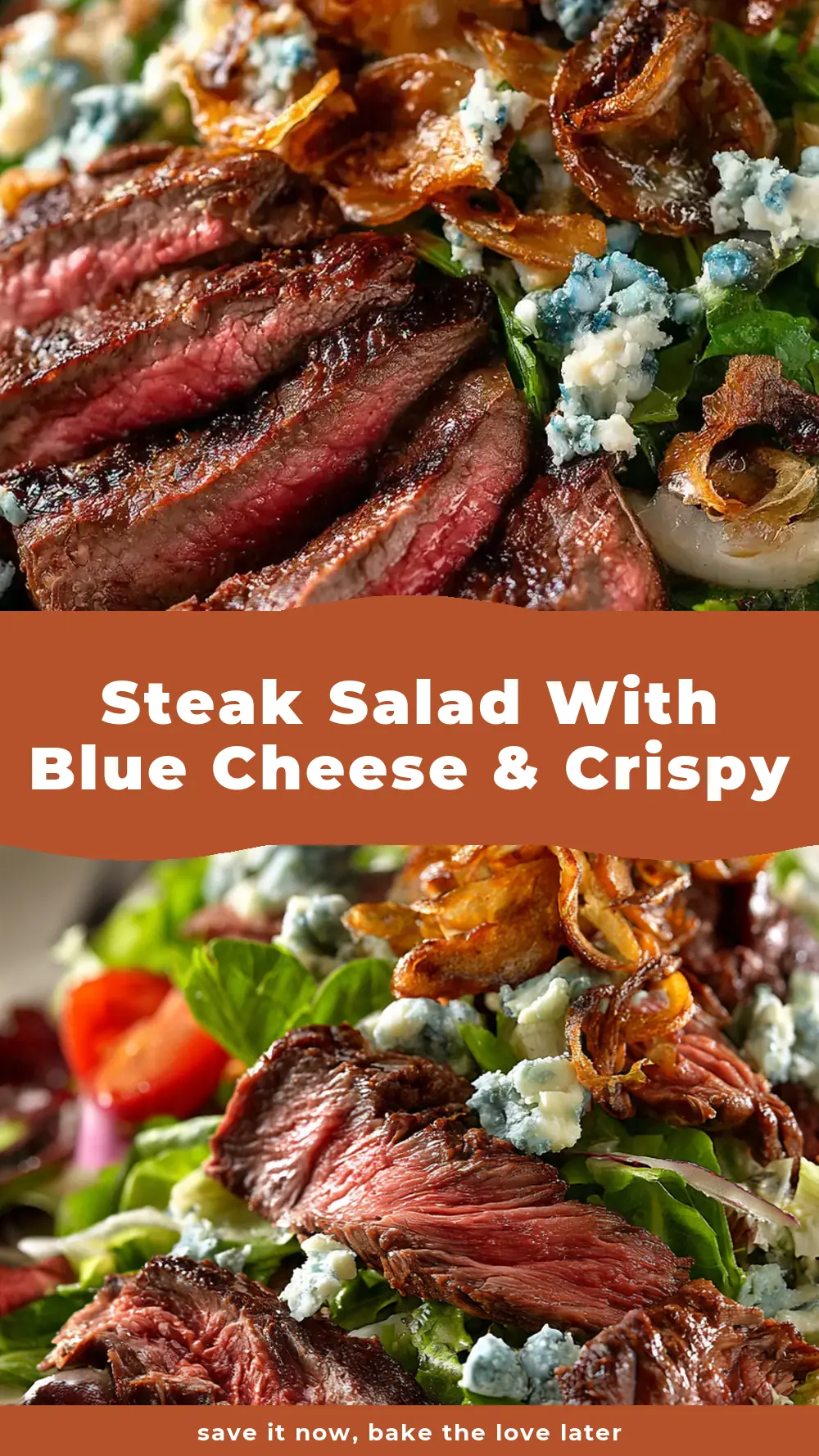 Save Steak Salad with Blue Cheese & Crispy Onions to Pinterest