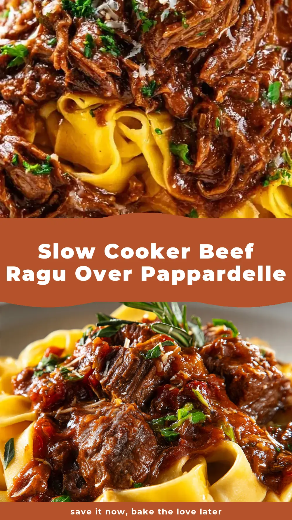 Save Slow Cooker Beef Ragu over Pappardelle to Pinterest