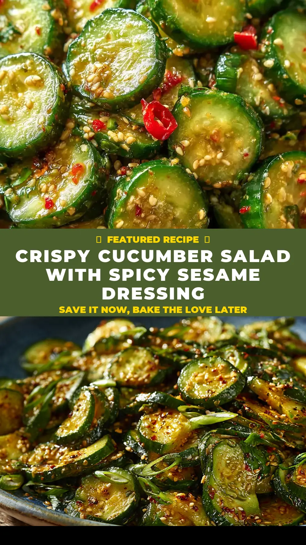 Save Crispy Cucumber Salad with Spicy Sesame Dressing to Pinterest
