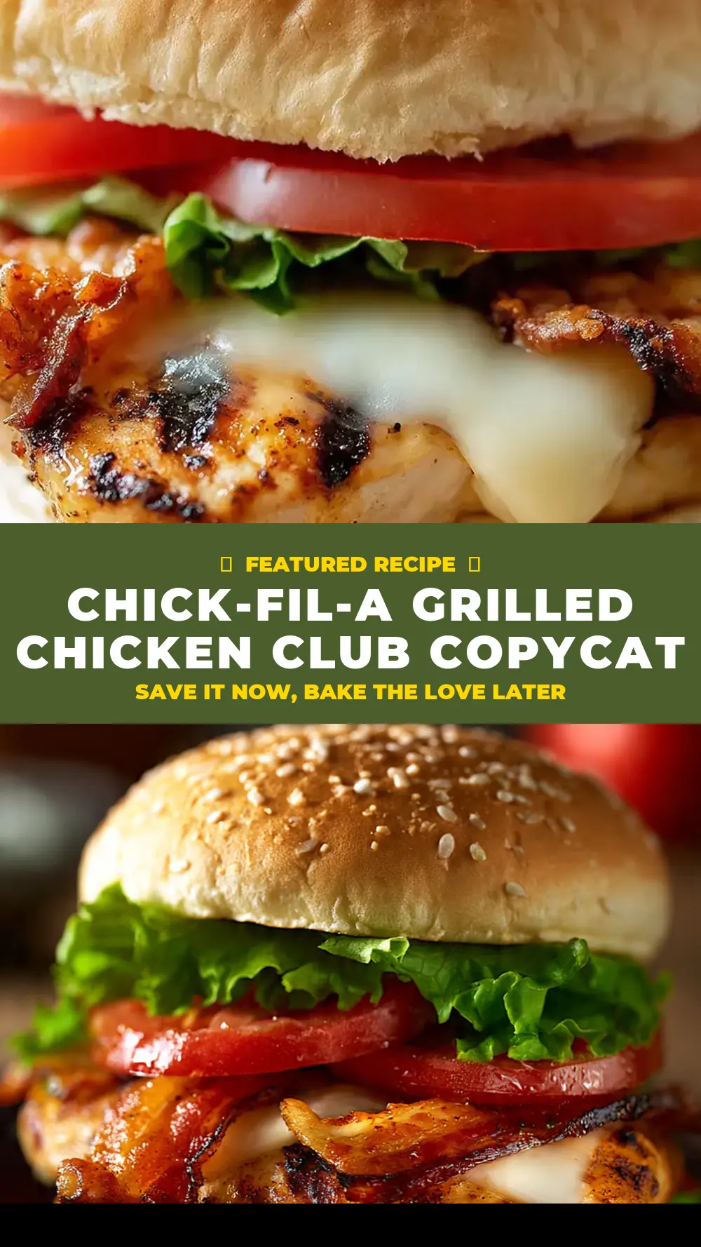Save Chick-fil-A Grilled Chicken Club Copycat to Pinterest