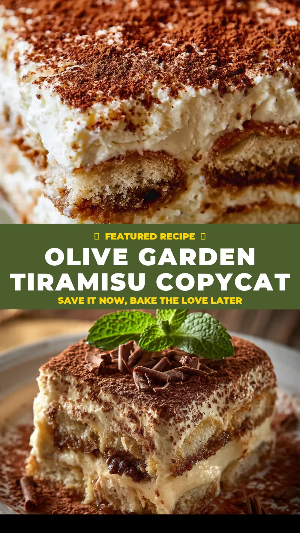 Save Olive Garden Tiramisu Copycat to Pinterest