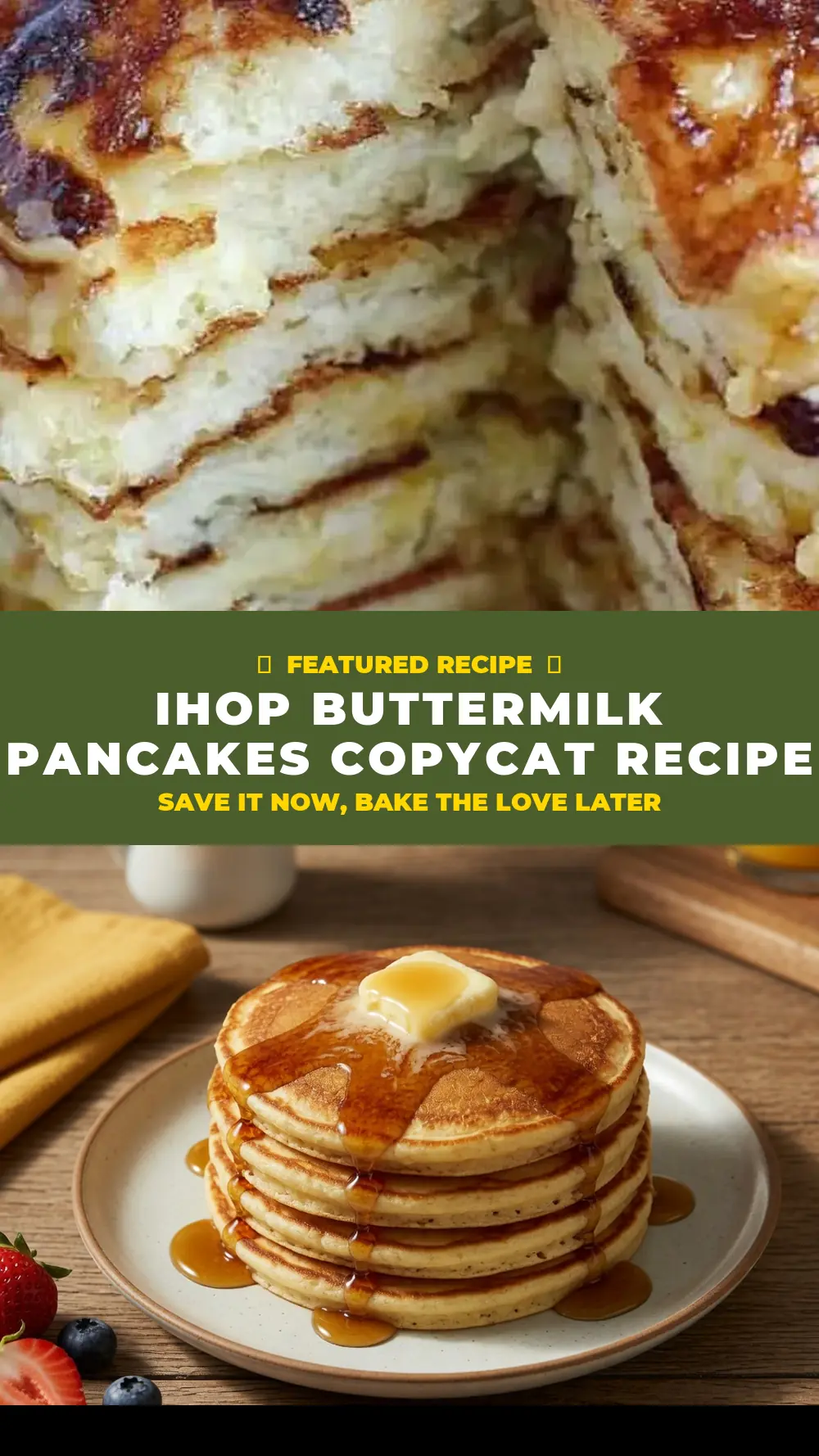 Save IHOP Buttermilk Pancakes Copycat Recipe to Pinterest