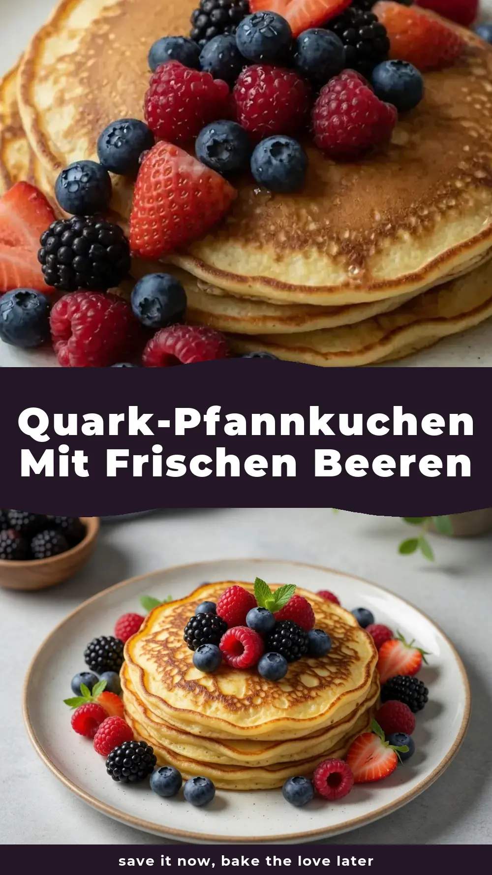 Save Quark-Pfannkuchen mit frischen Beeren to Pinterest