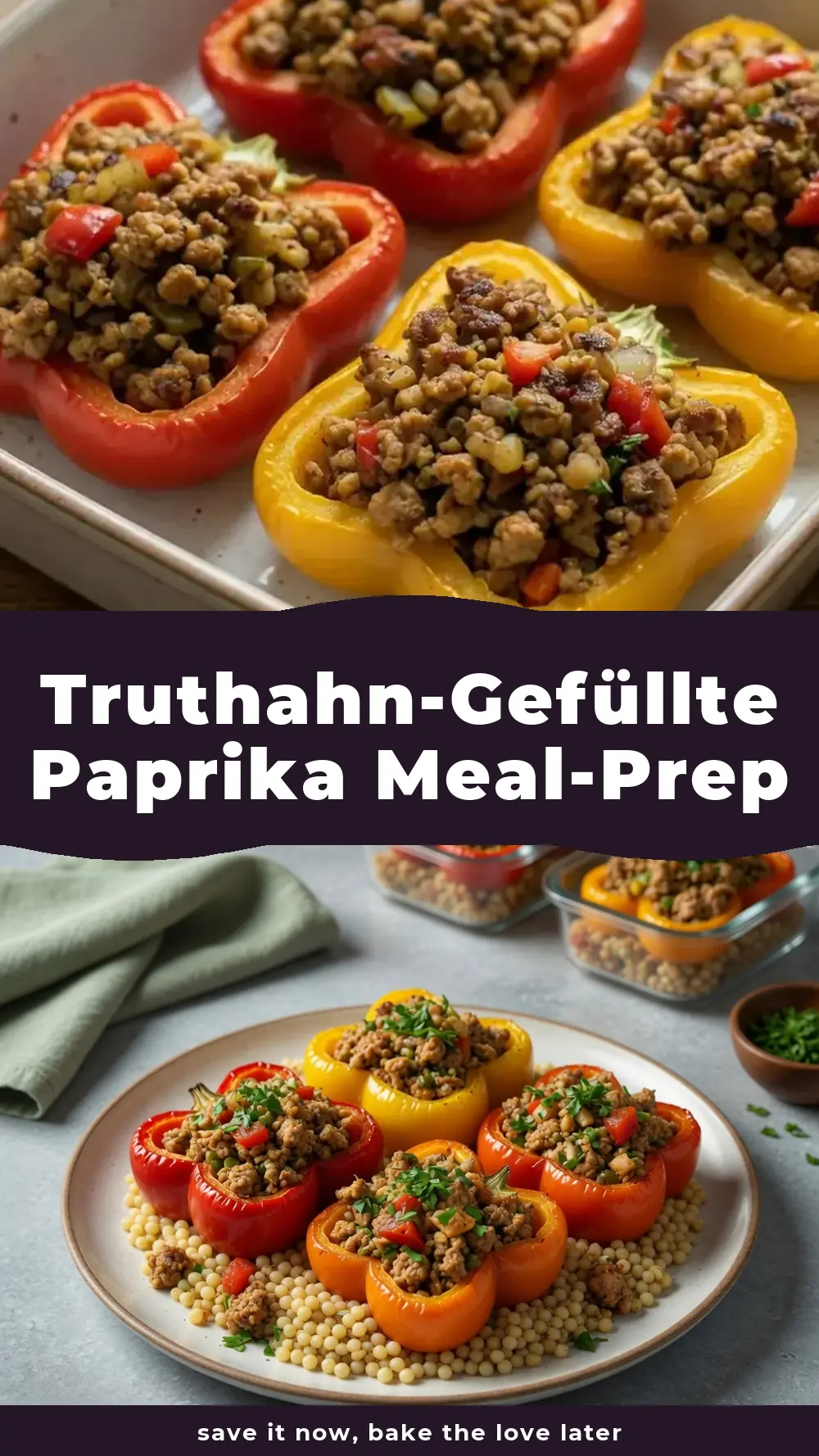 Save Truthahn-gefüllte Paprika Meal-Prep to Pinterest