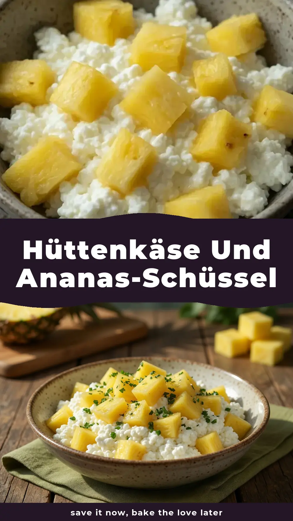 Save Hüttenkäse und Ananas-Schüssel to Pinterest
