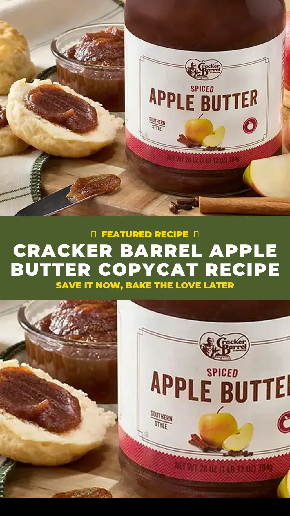 Save Cracker Barrel Apple Butter Copycat Recipe to Pinterest
