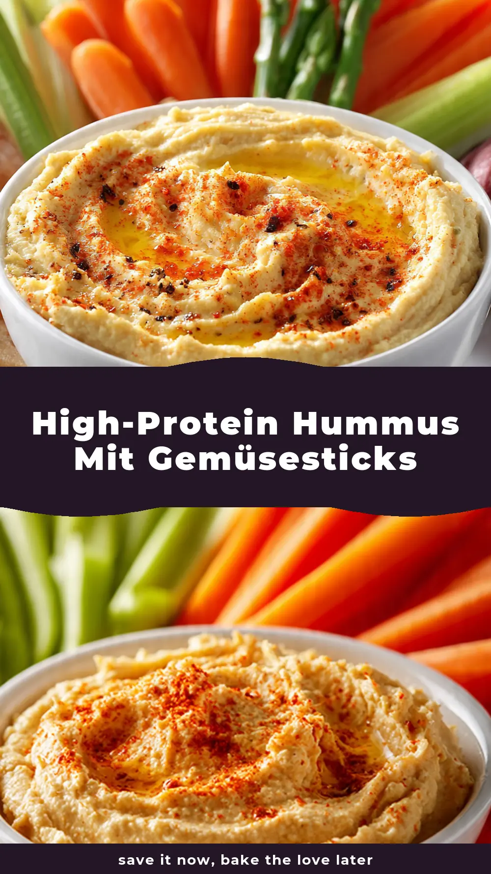 Save High-Protein Hummus mit Gemüsesticks to Pinterest