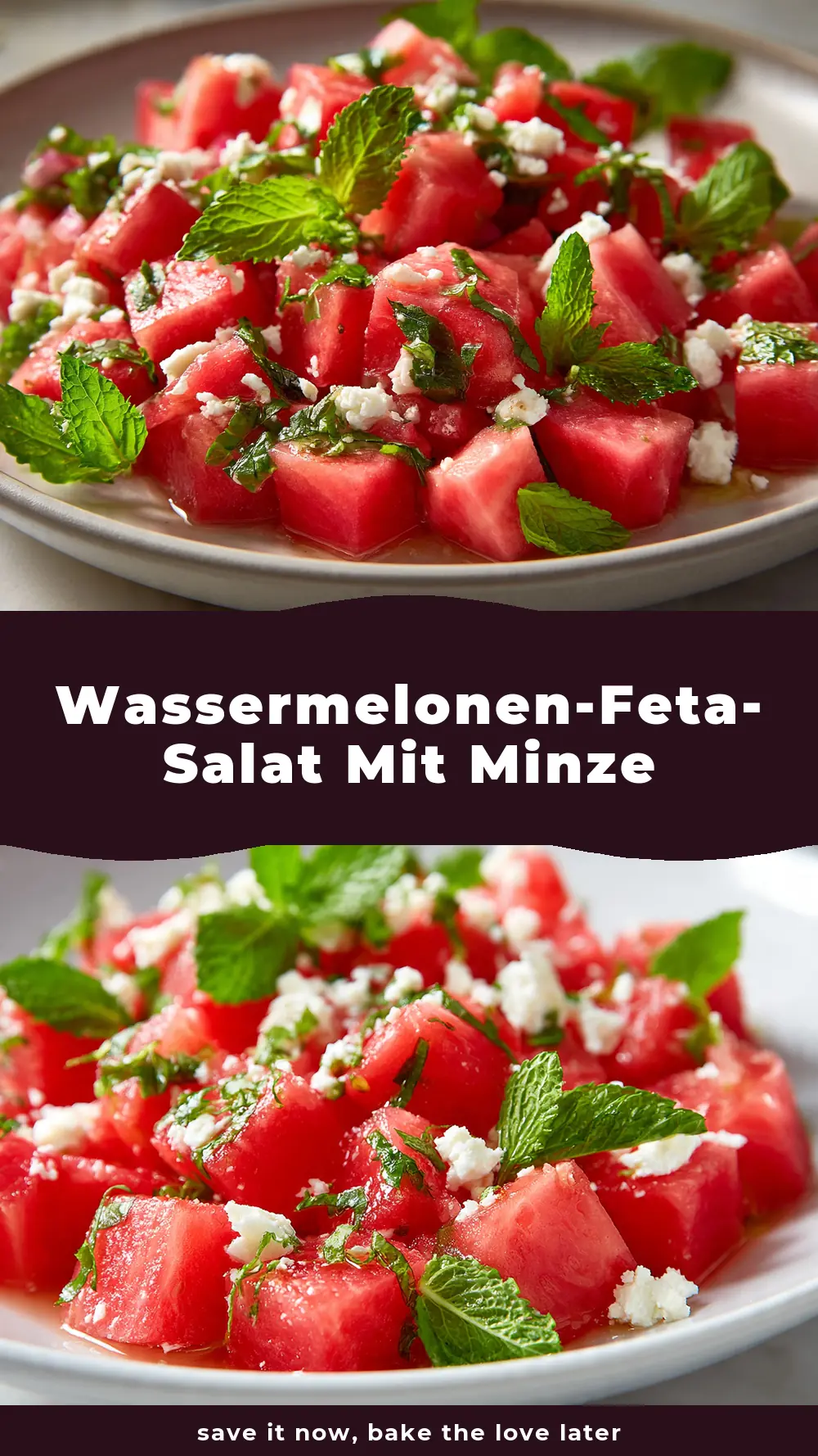 Save Wassermelonen-Feta-Salat mit Minze to Pinterest