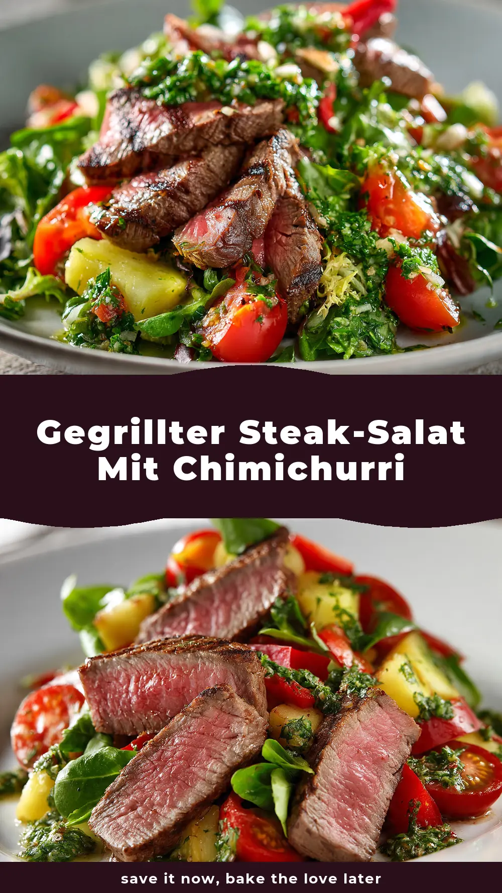 Save Gegrillter Steak-Salat mit Chimichurri to Pinterest