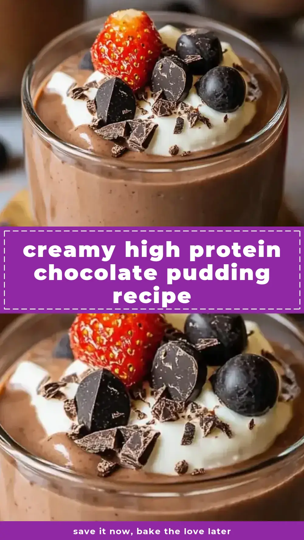 Save Creamy High Protein Chocolate Pudding Recipe to Pinterest