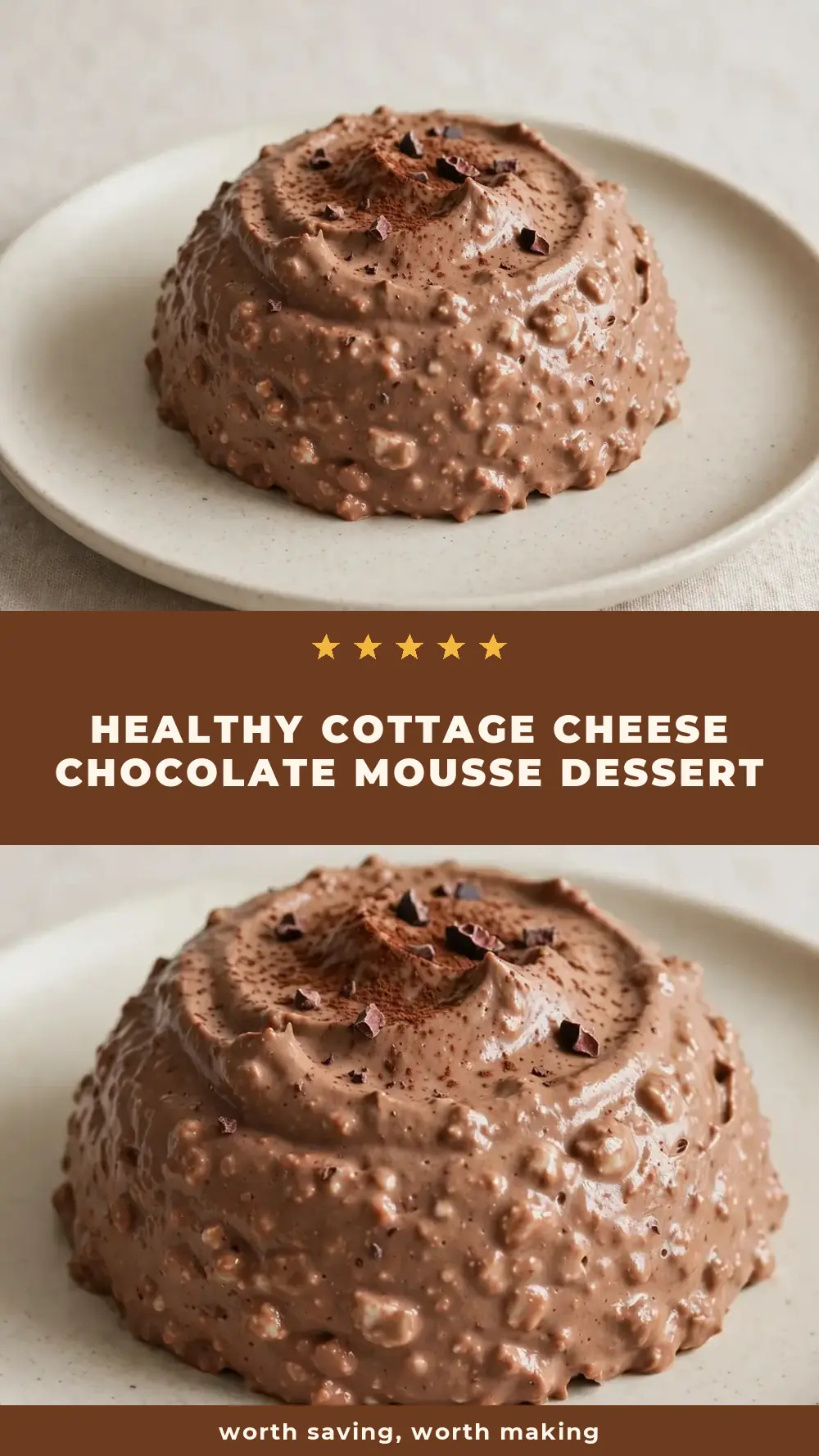 Save Healthy Cottage Cheese Chocolate Mousse Dessert to Pinterest