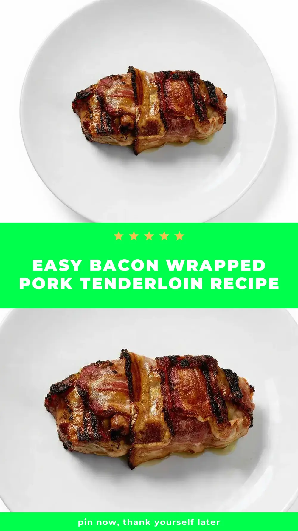 Save Easy Bacon Wrapped Pork Tenderloin Recipe to Pinterest