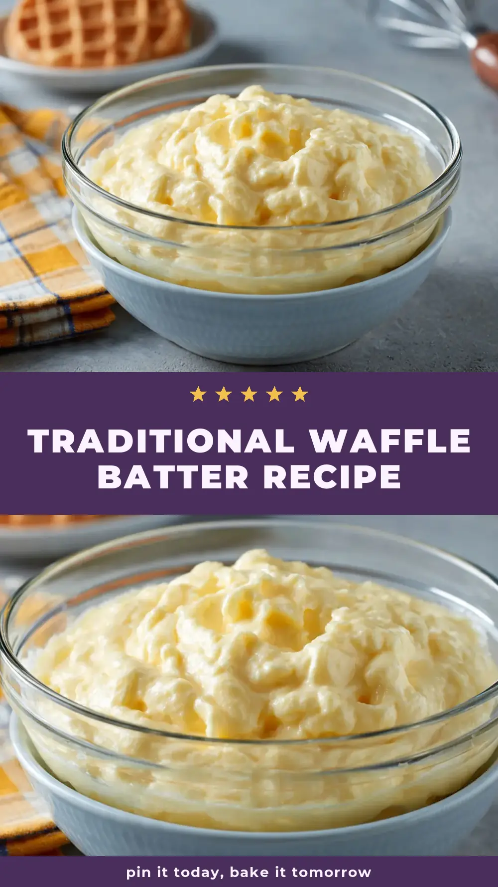 Save Traditional Waffle Batter Recipe to Pinterest