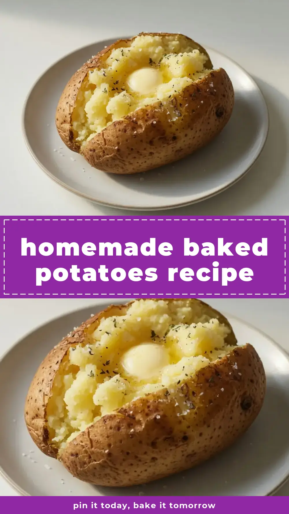 Save Homemade Baked Potatoes Recipe to Pinterest