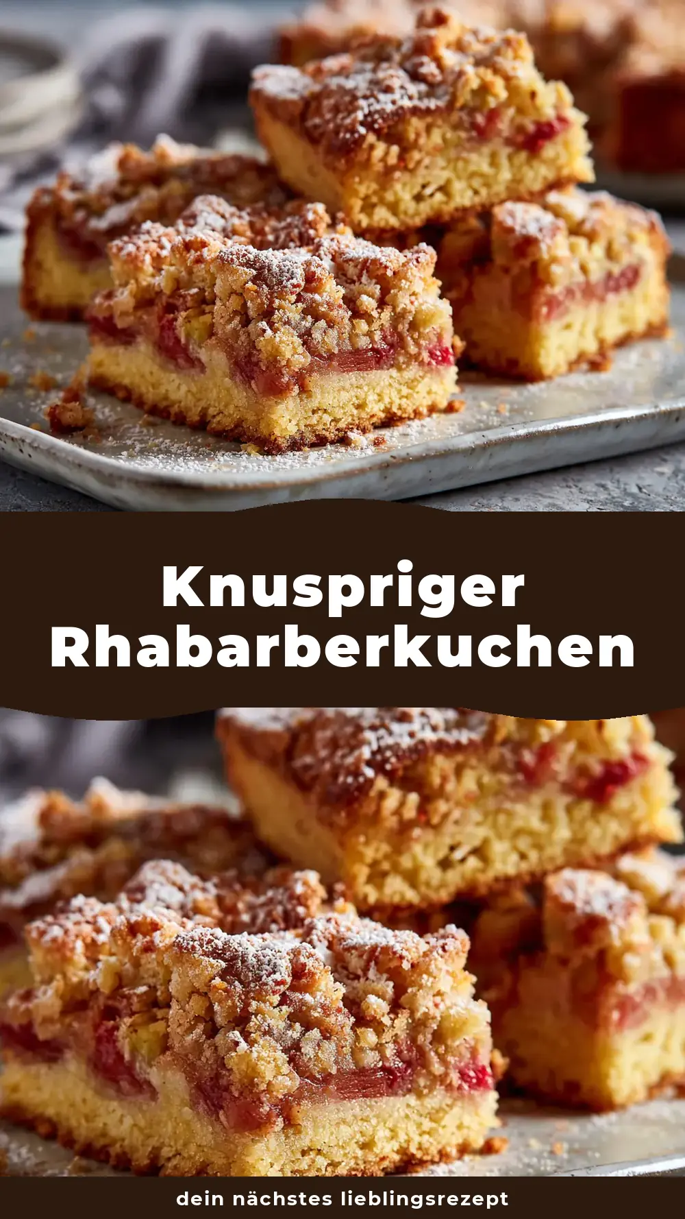 Save Crispy Rhubarb Cake Recipe to Pinterest