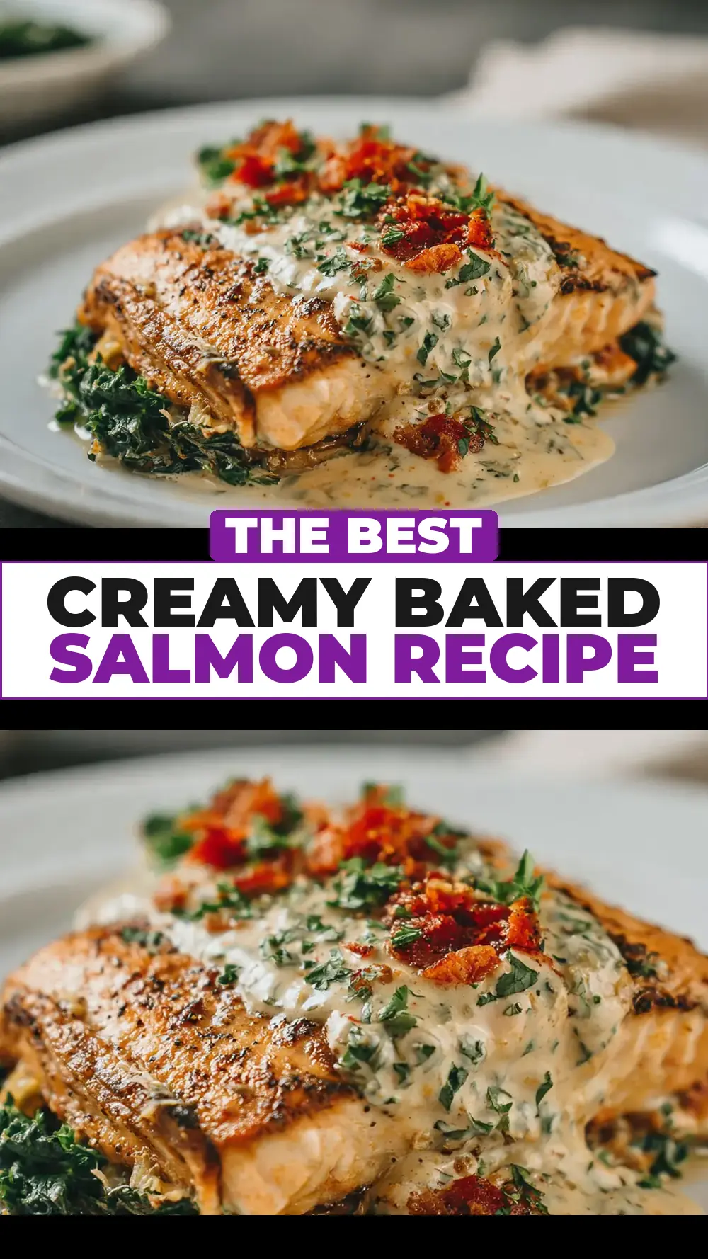 Save Creamy Baked Salmon Recipe to Pinterest