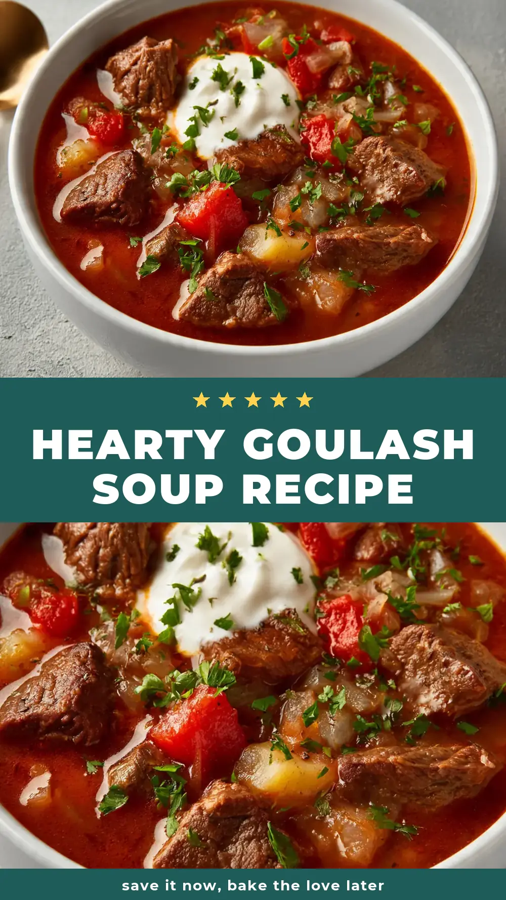 Save Hearty Goulash Soup Recipe to Pinterest