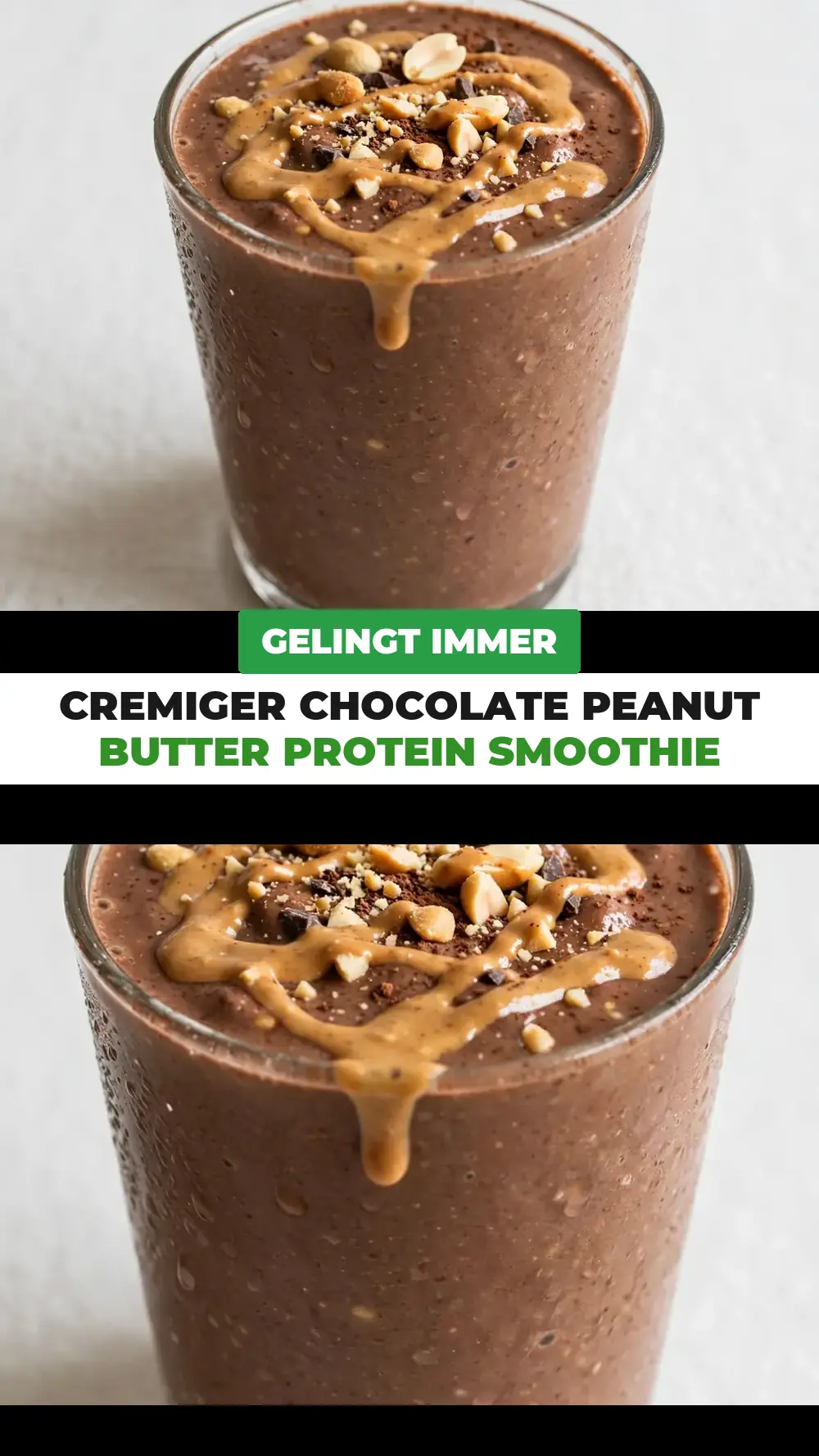 Save Chocolate Peanut Butter Protein Smoothie to Pinterest