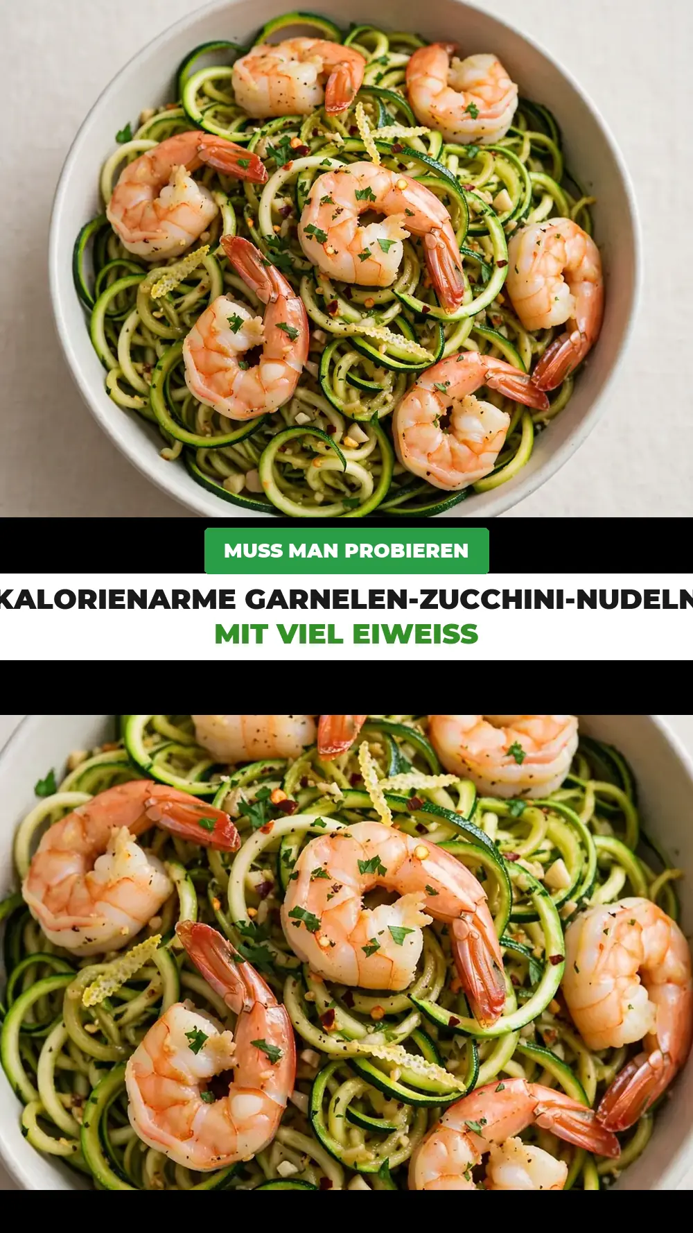 Save Low-Calorie High-Protein Shrimp Zucchini Noodles to Pinterest